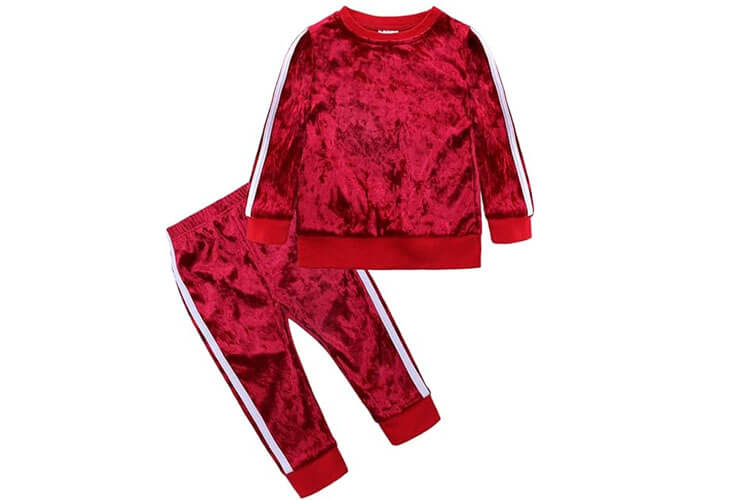 ZFTTZYMX Boys Girls 2Pcs Velvet Tracksuit