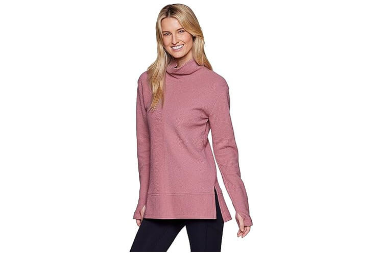 RBX Active Women's Ultra Soft Quilted Cowl Neck Pullover Sweatshirt