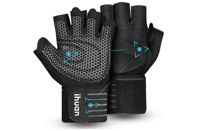 ihuan Ventilated Weight Lifting Gym Workout Gloves 
